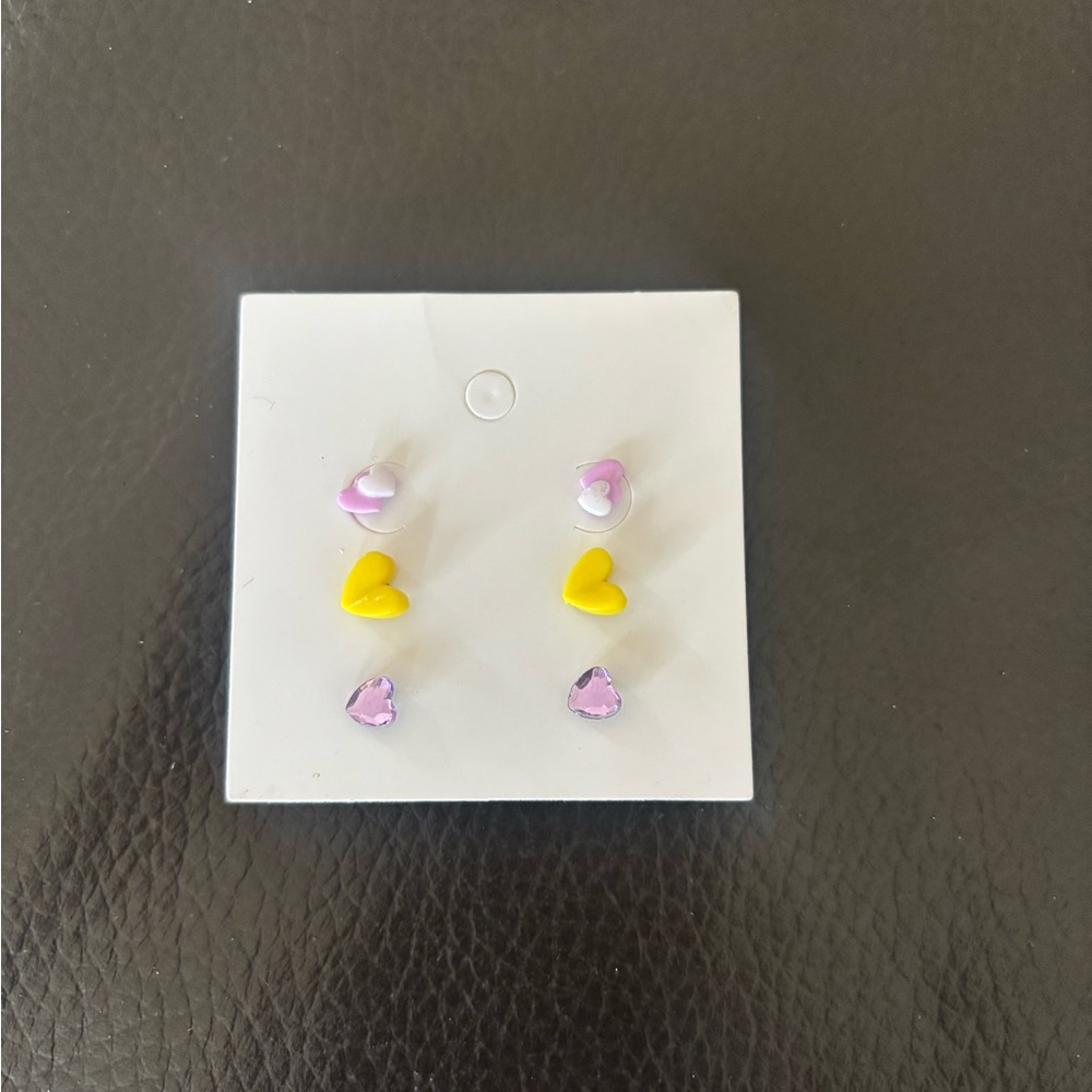 Heart Stud Earring Set (3Pairs)
